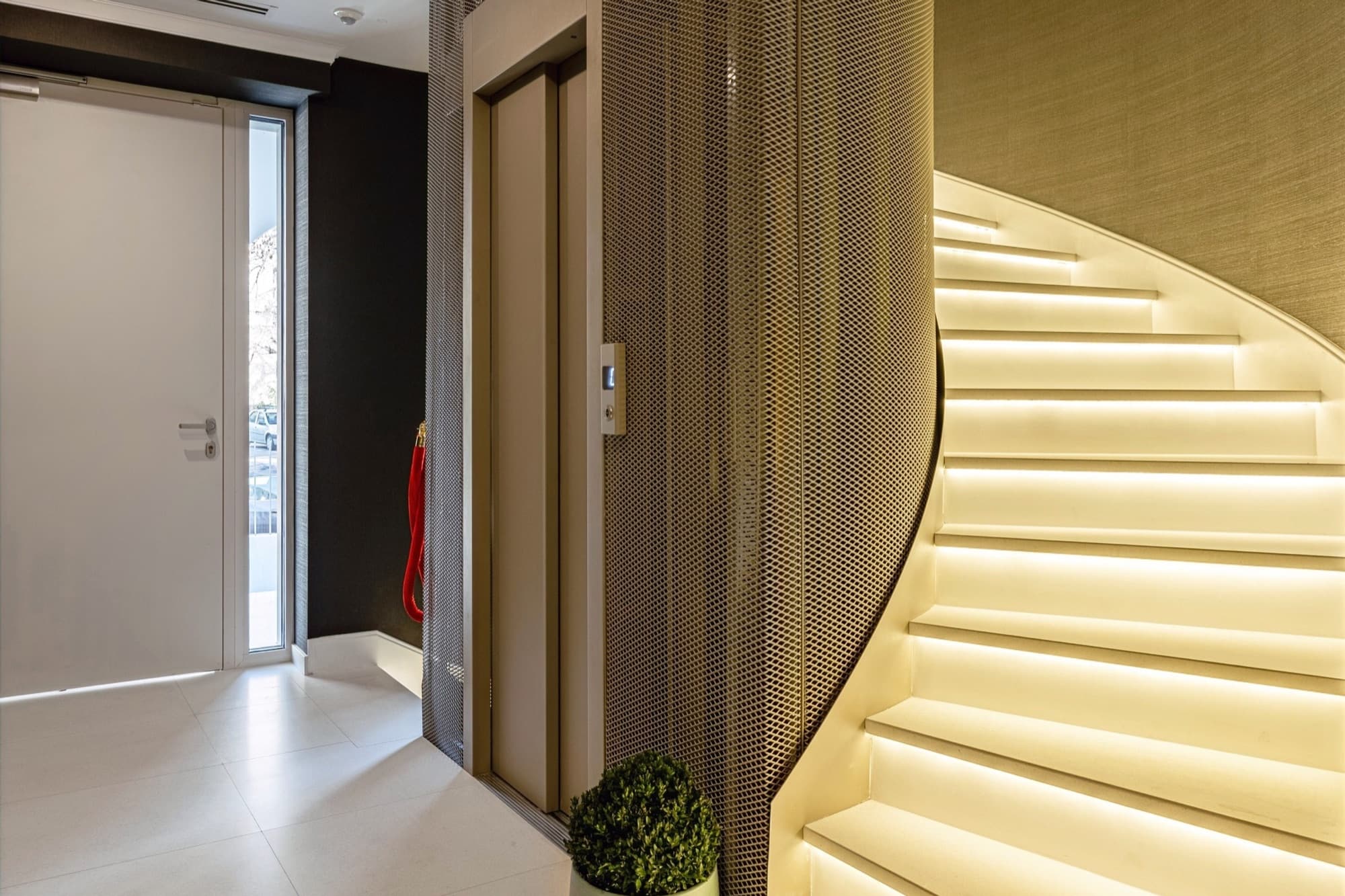 Staircase and hallway at Pergola Boutique Hotel Bucharest
